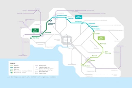 The proposed Suburban Rail Loop.Illustration: Australian government