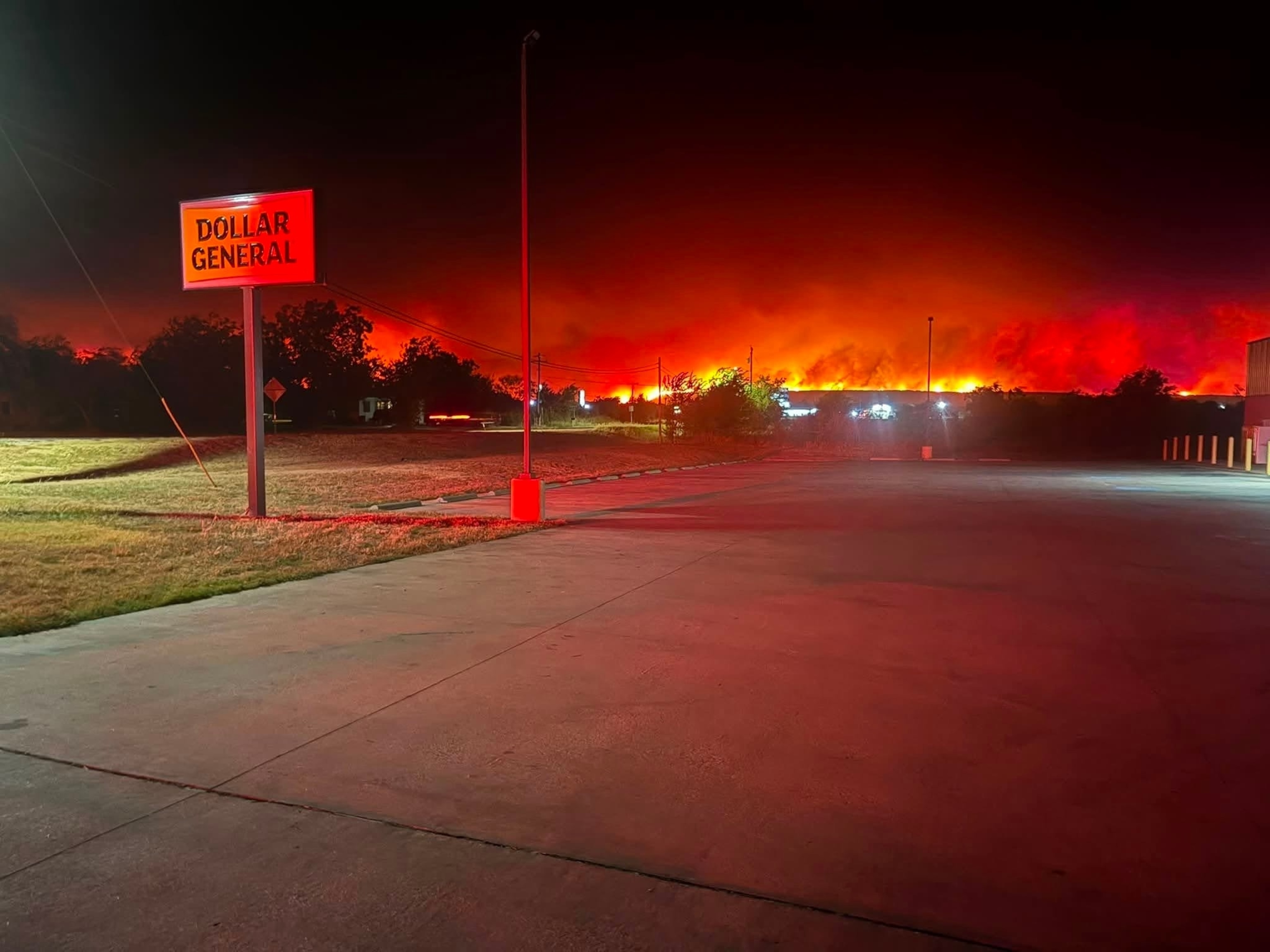 The Ross Fire burning in Texas has spread to 50,000 acres and is prompting evacuations after igniting, August 24, 2026, near Fort Worth, Texas.Ranger Volunteer Fire Department