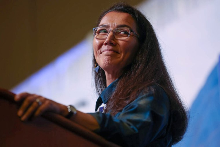 Former Rep. Mary Peltola, D-Alaska.Ellen Schmidt / Las Vegas Review-Journal via Getty Images file