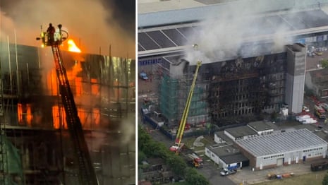 London firefighters tackle blaze at Dagenham tower block – video