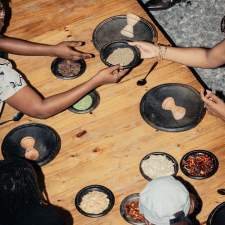 The Ghana Food Movement’s spice making workshop with Indigenous alligator pepper, egusi seeds and ginger shavings among other ingredients.Photograph: Ghana Food Movement