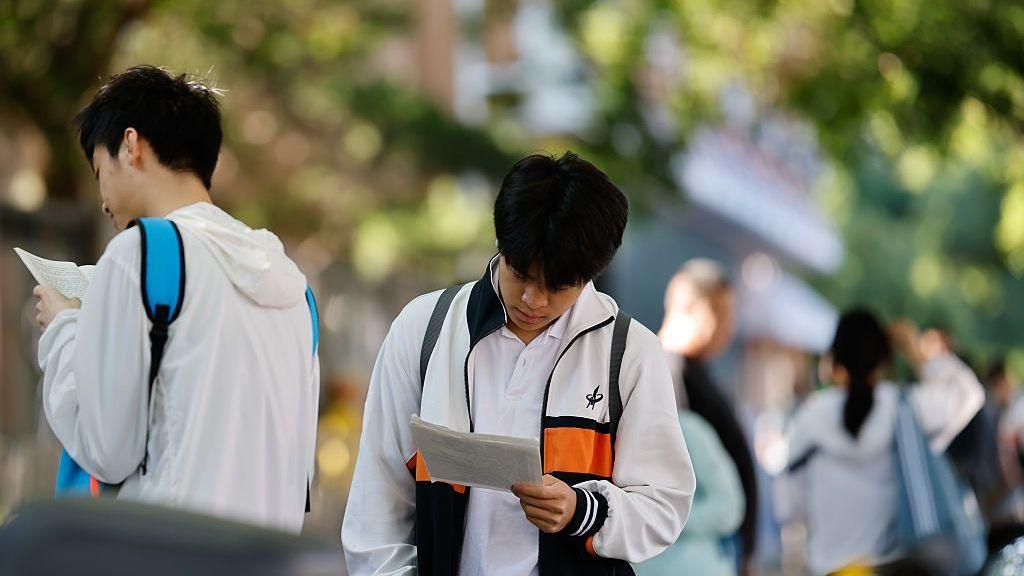 Image caption,Chinese students spend so much of their day studying, which experts believe only adds to their anxiety