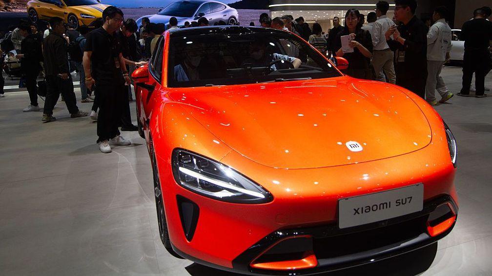 Image caption,The SU7 was Xiaomi's first electric vehicle