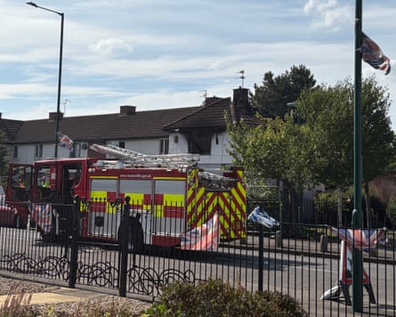 Cleveland fire brigade said it sent six fire engines and an incident command unit to the Grangetown blaze.Photograph: Tom Wilkinson/PA