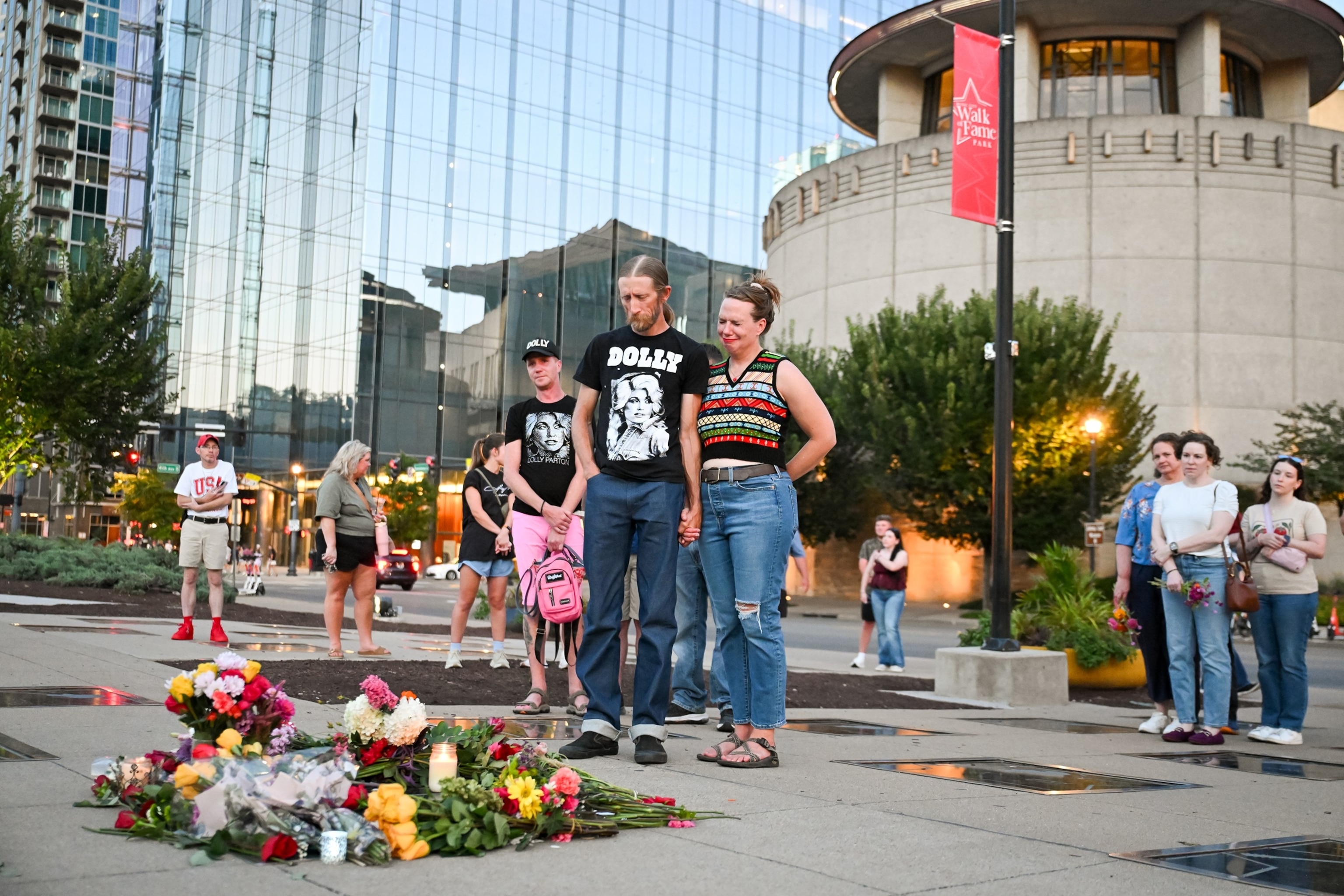 Fans of country music icon Dolly Parton pay tribute to her on The Music City Walk of Fame, August 25, 2026 in Nashville, Tennessee.Carly Mackler/Getty Images