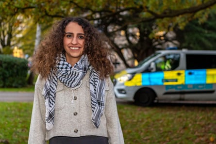 Huda Ammori, the co-founder of Palestine Action, said the fact that Trump was taking inspiration from Britain’s repression of the movement should be a wake-up call to anyone who cared about civil liberties.Photograph: Abdullah Bailey/Alamy