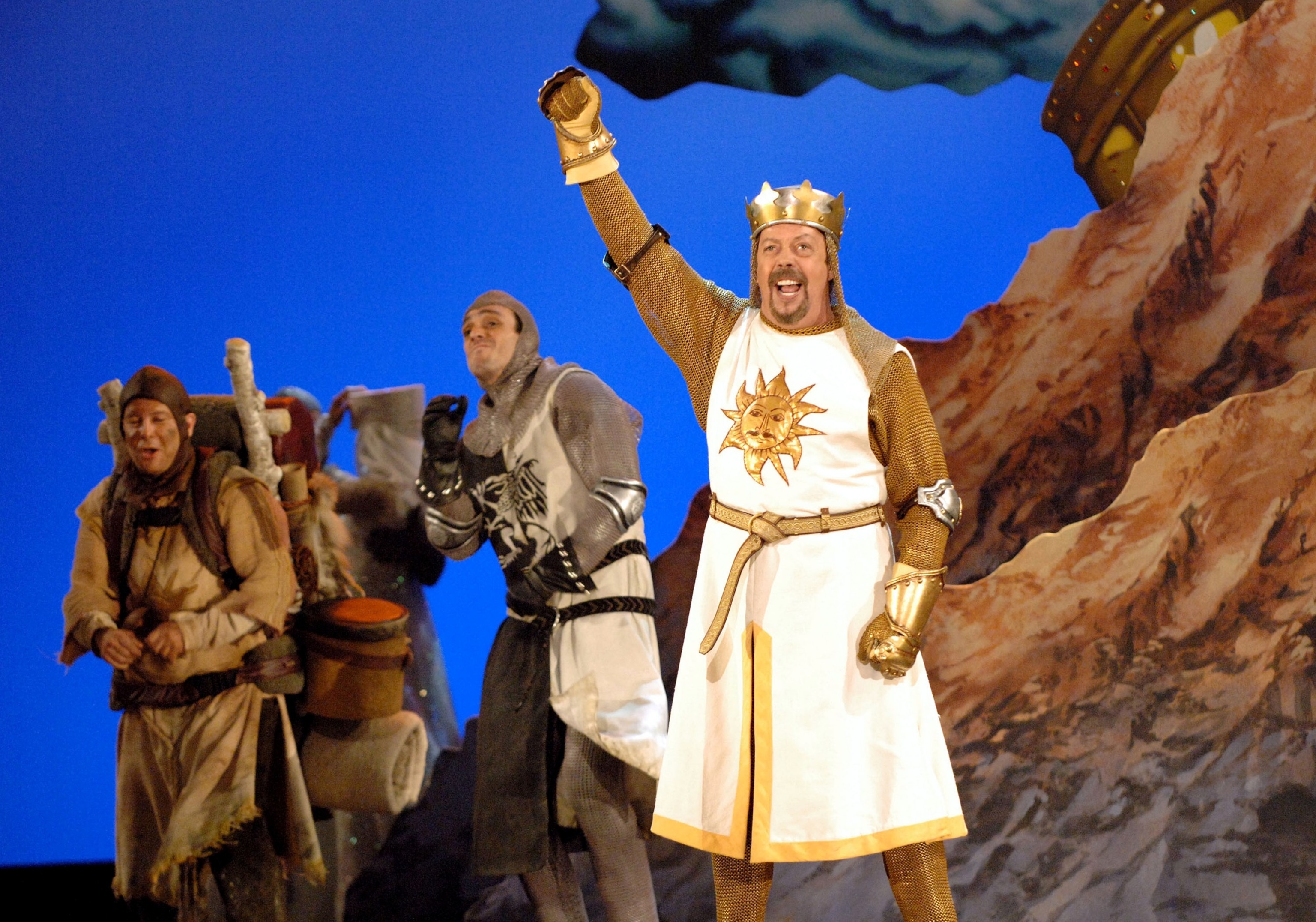 Tim Curry performs a scene from "Monty Python's Spamalot" at the 59th Annual Tony Awards in New York, in 2005.WireImage via Getty Images