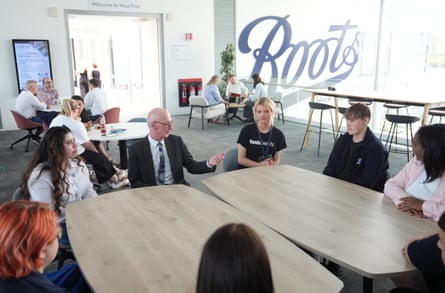Young people told Pat McFadden that their social lives had improved and they had clearer daily routines as a result of being in paid work.Photograph: Joe Giddens/PA