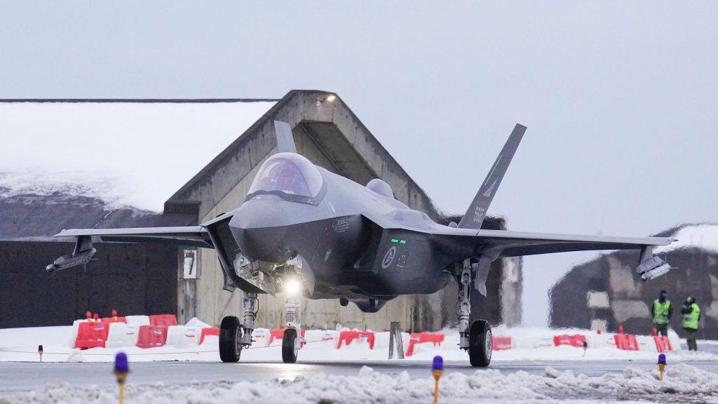 Image caption,Iceland has no military, but it is a Nato member and hosts alliance aircraft at Keflavik airport