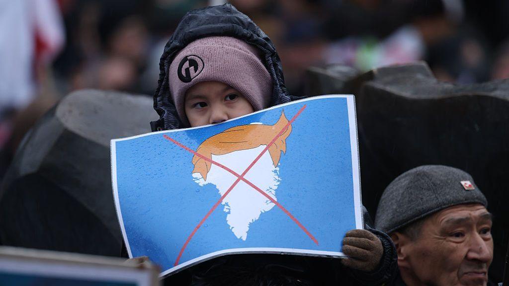 Image caption,Despite Greenlanders overwhelmingly opposing it, Trump has not dropped his wish to take over the island - something which is weighing on Icelandic voters