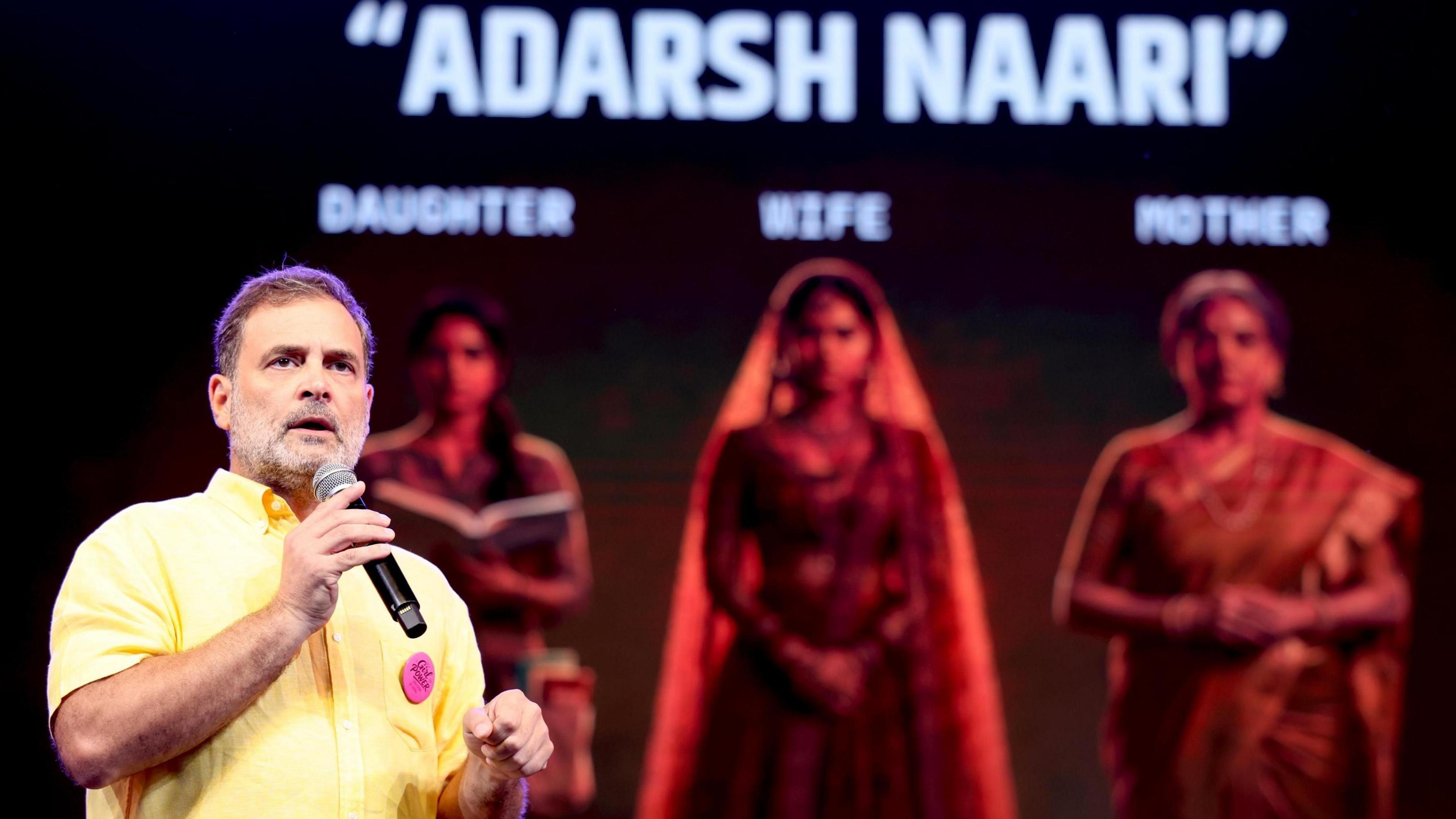 Image caption,Congress party's Rahul Gandhi addressed students in the western city of Pune at the weekend where he criticised Modi's "culture shock" comment