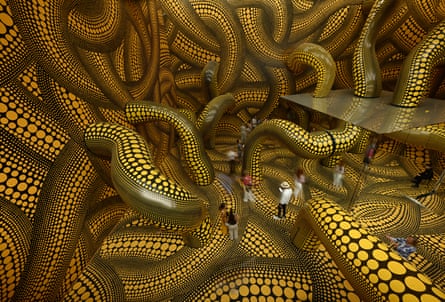 Kusama’s work The Hope of the Polka Dots Buried in Infinity Will Eternally Cover the Universe, at the Museum Ludwig in Cologne, Germany in 2026.Photograph: Ina Fassbender/AFP/Getty Images