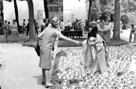 Kusama’s work Narcissus Garden, which she presented at the Venice Biennale in 1966 without being invited. The work was eventually shut down by the biennale.Photograph: Yayoi Kusama