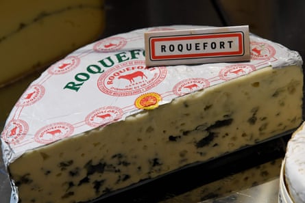 Roquefort, with its AOP label; its makers have asked for an easing of rules on grazing sheep.Photograph: Bertrand Guay/AFP/Getty Images