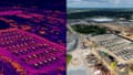 Drone video shows heat signature of data center turbines