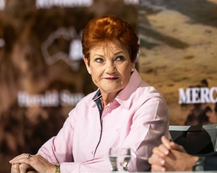 One Nation’s federal leader Pauline Hanson on Thursday.Photograph: Pip Farquharson/AAP