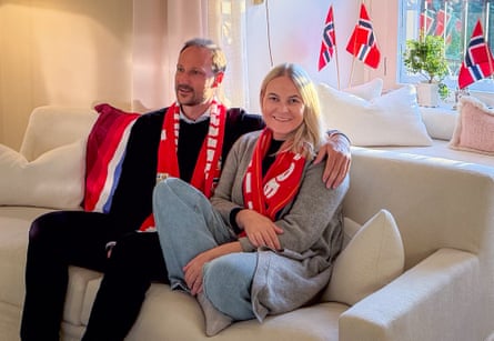 Haakon and Mette-Marit watching the 2026 World Cup match between Norway and Brazil.Photograph: The Royal Court/AFP/Getty