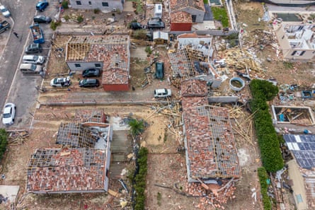 Destroyed houses after a tornado in Pomas, France, on Wednesday.Photograph: Idriss Bigou-Gilles/AFP/Getty Images