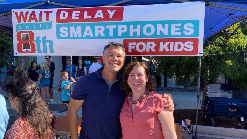 Image caption,Mark SooHoo advocates for children to delay their use of smartphones