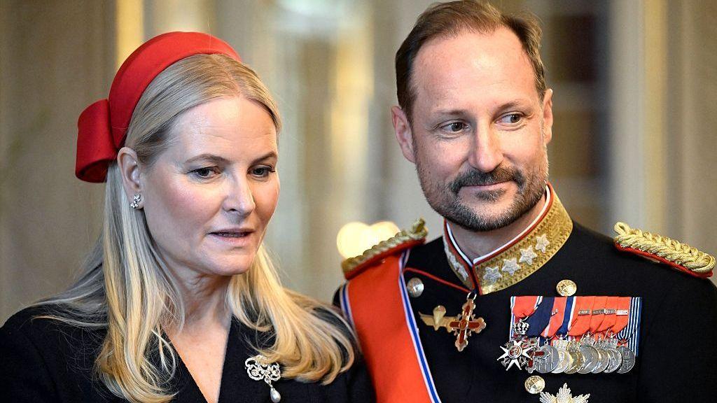 Image caption,Haakon's family affairs have been the subject of media and public scrutiny in recent times