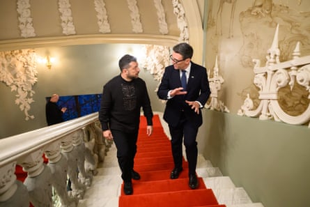 Andy Burnham has told Volodymyr Zelenskyy that the UK will share information about Storm Shadow missile components with Kyiv.Photograph: Ukrainian presidency/Sipa/Shutterstock