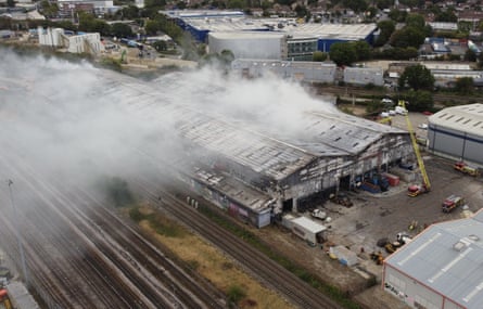 About 125 firefighters and 20 fire engines were sent to tackle the blaze.Photograph: Rasid Necati Aslim/Anadolu/Getty Images