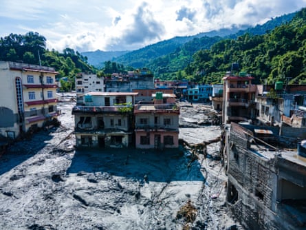 The flooding caused widespread damage to homes, roads, bridge, hydropower station and other infrastructure in the area.Photograph: Ap Tolang/Nexpher/ZUMA Press Wire/Shutterstock