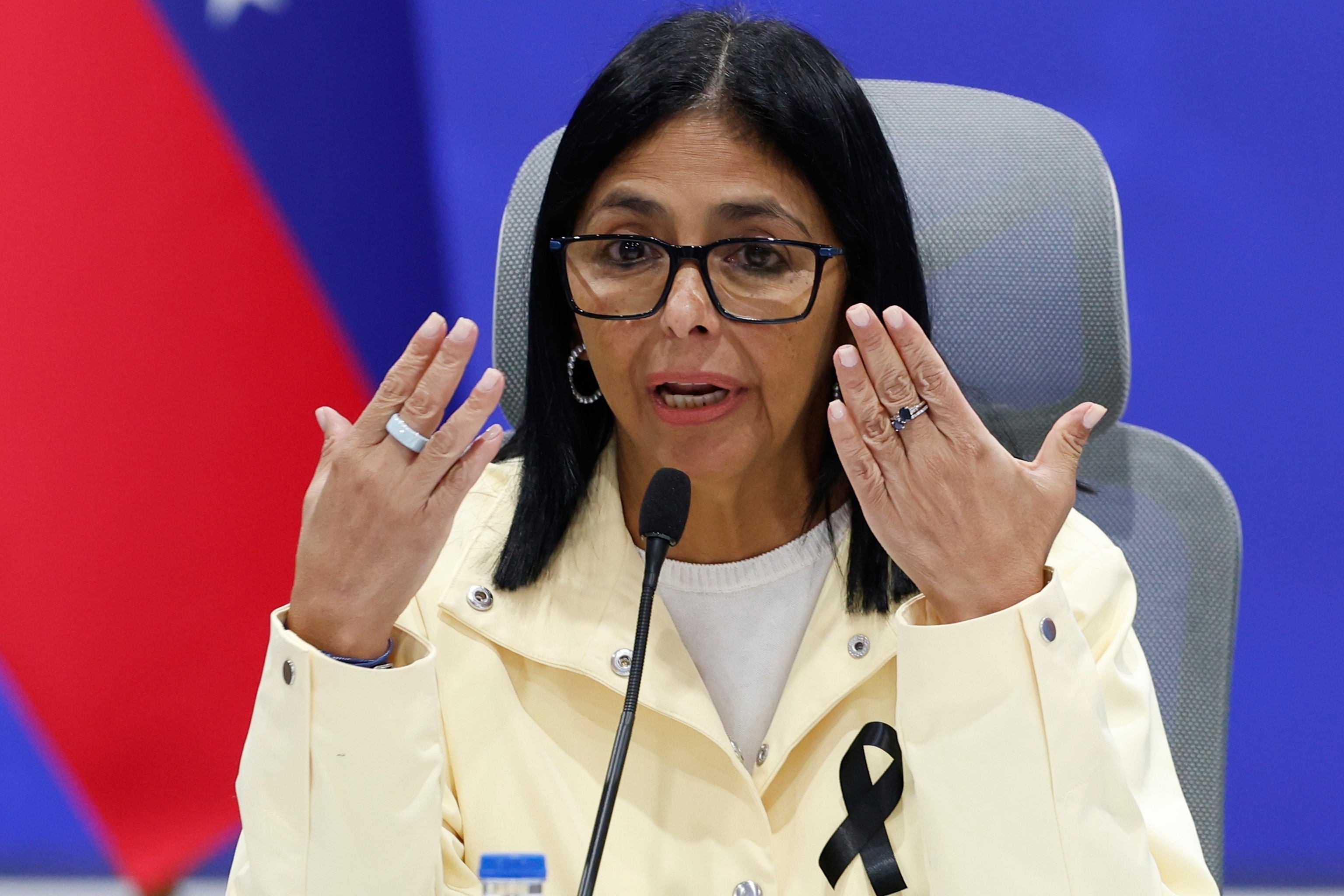 Venezuela's acting President Delcy RodrÃ­guez speaks during a press conference in Caracas, Venezuela, on July 2, 2026.Pedro Mattey/AP Photo