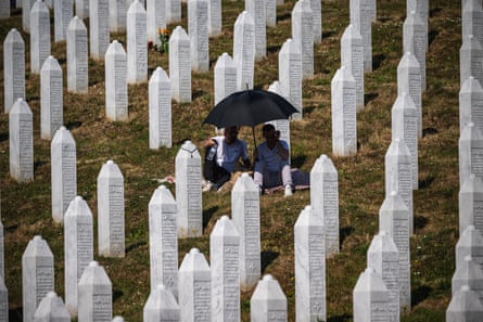 A memorial cemetery near Srebrenica, in eastern Bosnia.Photograph: Andrej Isaković/AFP/Getty Images