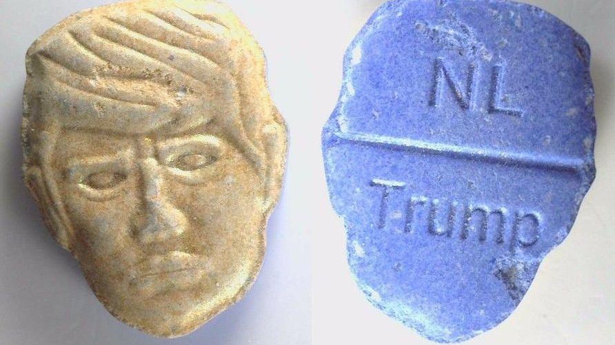 Image caption,The institute released images of two pills - one yellow and blue, and the other red and green