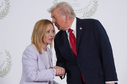 Giorgia Meloni was once known as the ‘Trump whisperer’ but has since clashed with the US president.Photograph: Evan Vucci/AP Pool/AP