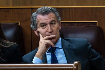 Alberto Núñez Feijóo, the leader of the People’s party, said there were still questions to answer over the matter.Photograph: David Canales/Sopa Images/Shutterstock