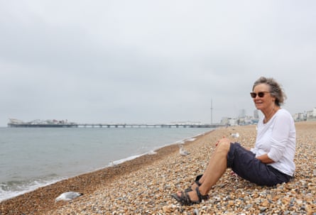 Jo Armstrong usually likes to swim in the sea in East Sussex every day.Photograph: Martin Godwin/The Guardian