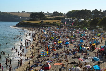 Gyllyngvase beach, Falmouth. Friends of the Earth said South West Water’s 1.8 million customers faced some of the highest water bills at £726 annually.Photograph: Hugh Hastings/Getty
