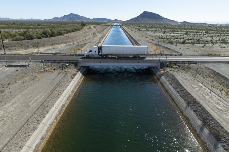 The 336-mile Central Arizona Canal delivers Colorado River water around central and southern Arizona.Kayla Bartkowski / Los Angeles Times via Getty Images file3