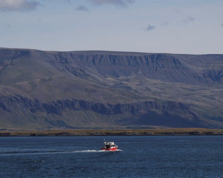 A boat leaving the harbour in Reykjavík on Sunday after the vote.Photograph: Leonhard Föger/Reuters