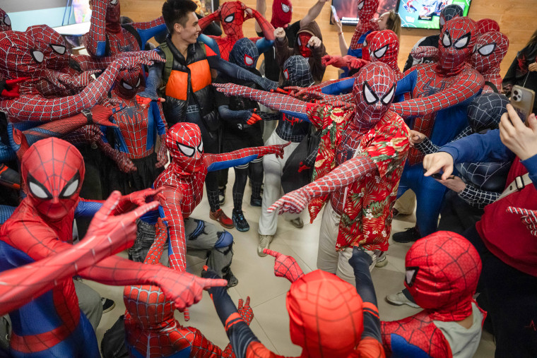 A "Spider-Man" fan meeting at the Kinograd cinema in St. Petersburg this month.Andrei Bok / SOPA Images/LightRocket via Getty Images