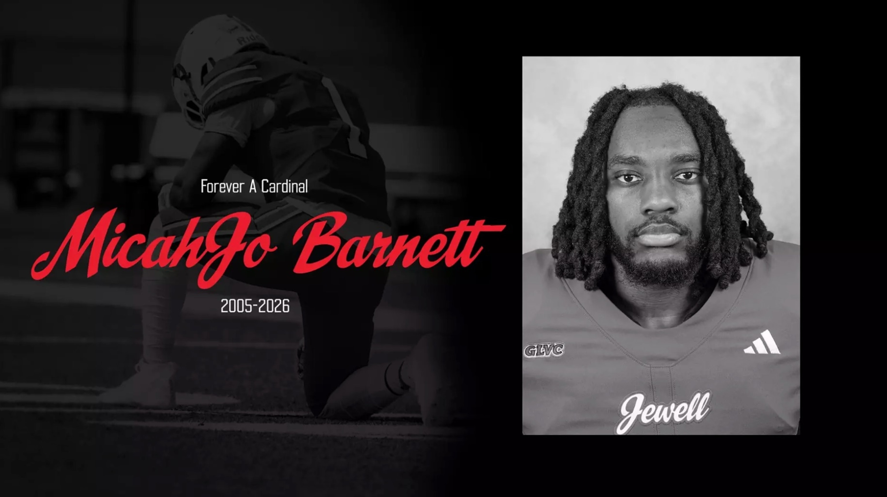 William Jewell College football player MicahJo Barnett has died, the school announced Saturday. He was 20.William Jewell College