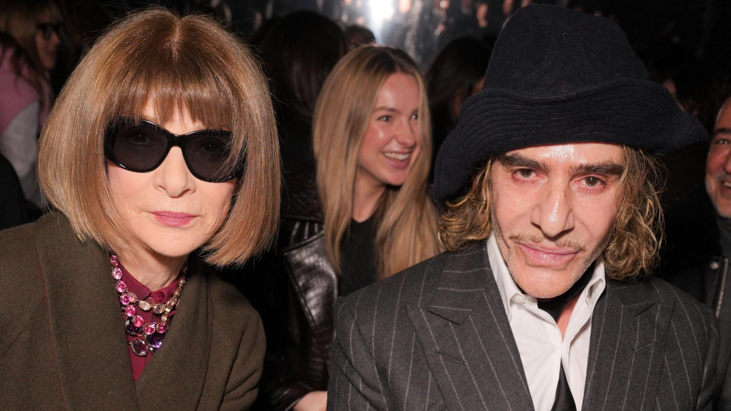 Image caption,Anna Wintour, pictured with Galliano in January, said he retained her "full support"