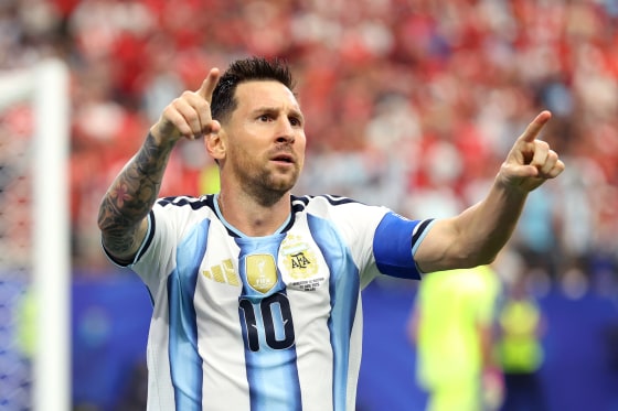 Lionel Messi of Argentina celebrates the 2022 World Cup win against France.Shaun Botterill / FIFA via Getty Images file