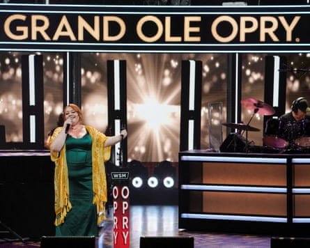 Dolly Parton’s niece Jada Star performs at a tribute to Parton at the Grand Ole Opry, Nashville, Tennessee, on Saturday.Photograph: Seth Herald/Reuters