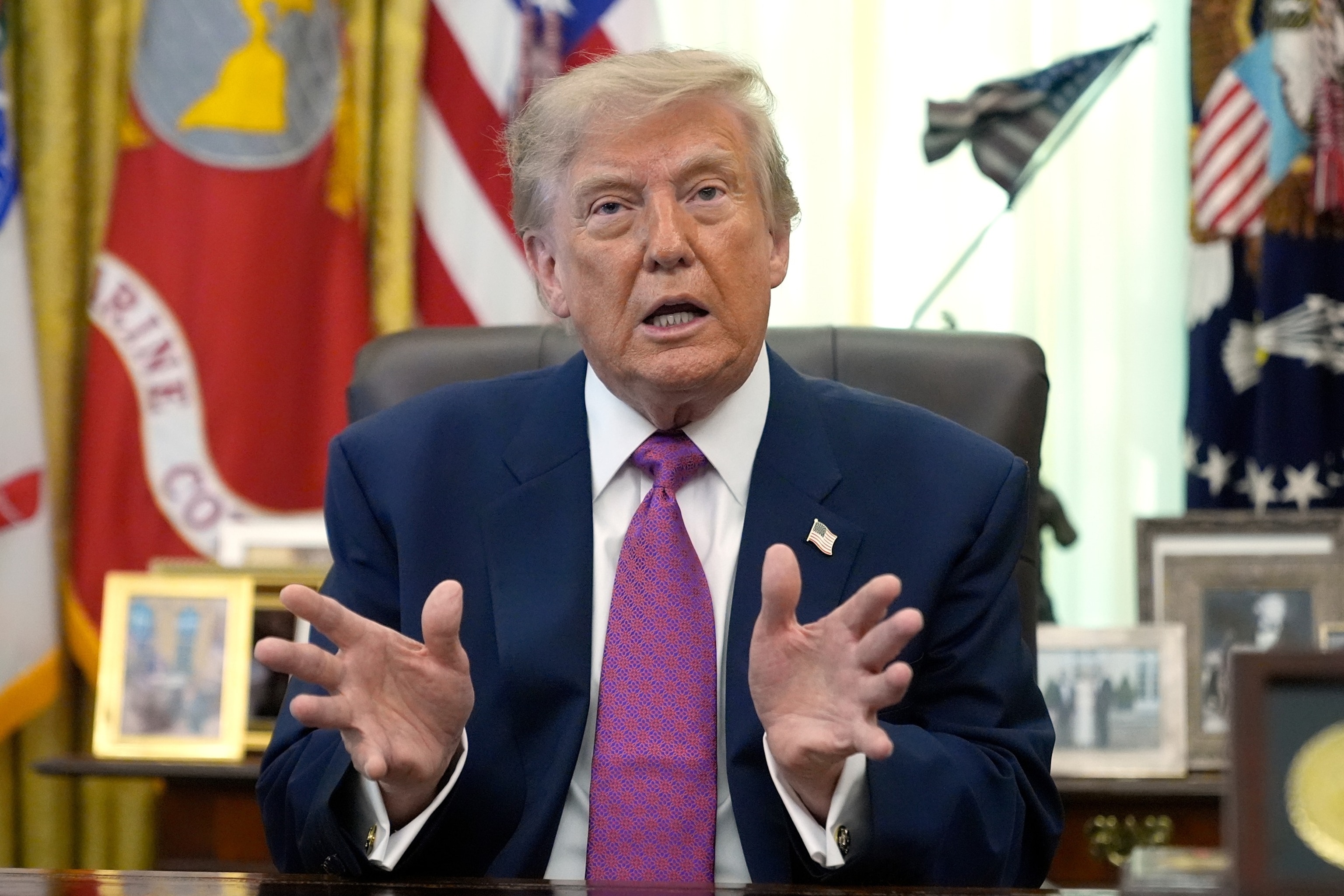 President Donald Trump speaks during an event in the Oval Office of the White House, August 27, 2026 in Washington.Manuel Balce Ceneta/AP Photo