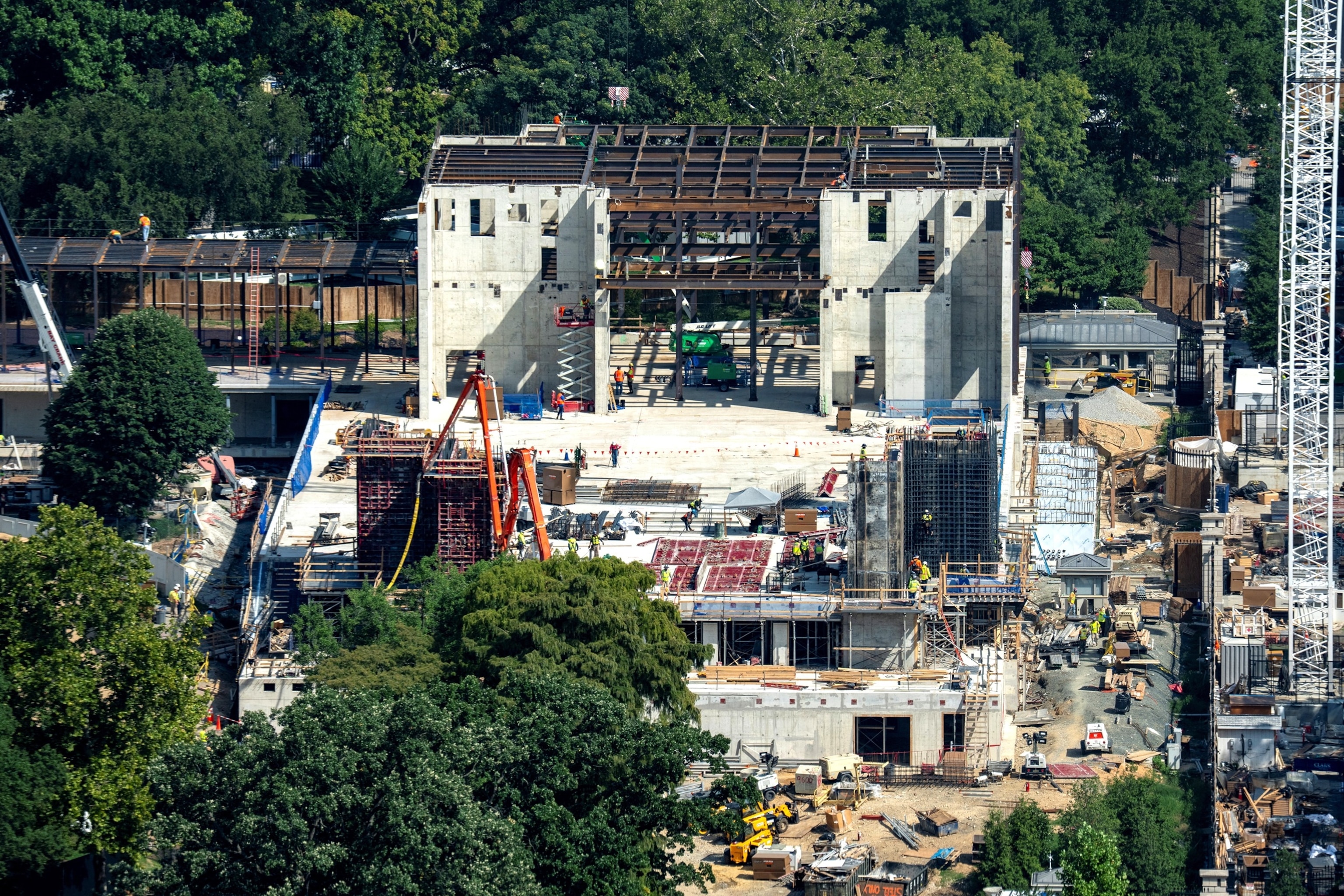 Construction continues on the White House ballroom, where the East Wing once stood, in Washington, August 26, 2026.Daniel Heuer/Reuters