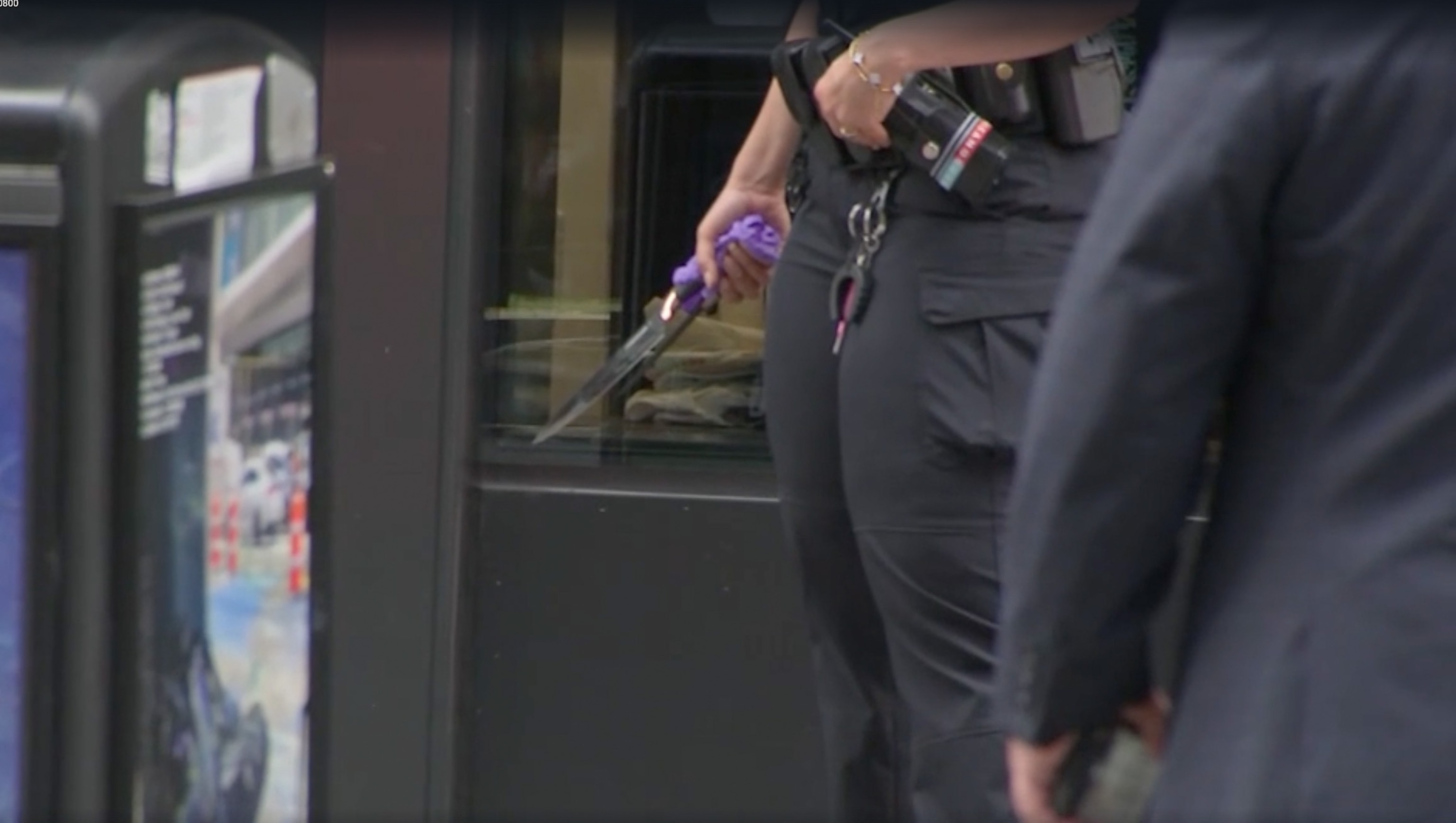 Police at the scene of a stabbing in New York City's Times Square, Aug. 31, 2026.WABC