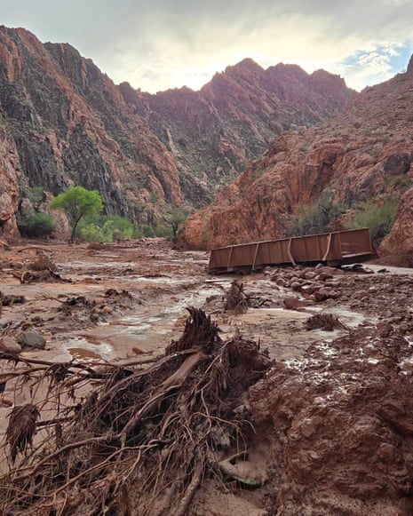 This handout image released by the National Park Service shows a storm system moving across the North Rim of Grand Canyon national park on 29 August.Photograph: J Baird/National Park Service/AFP/Getty Images