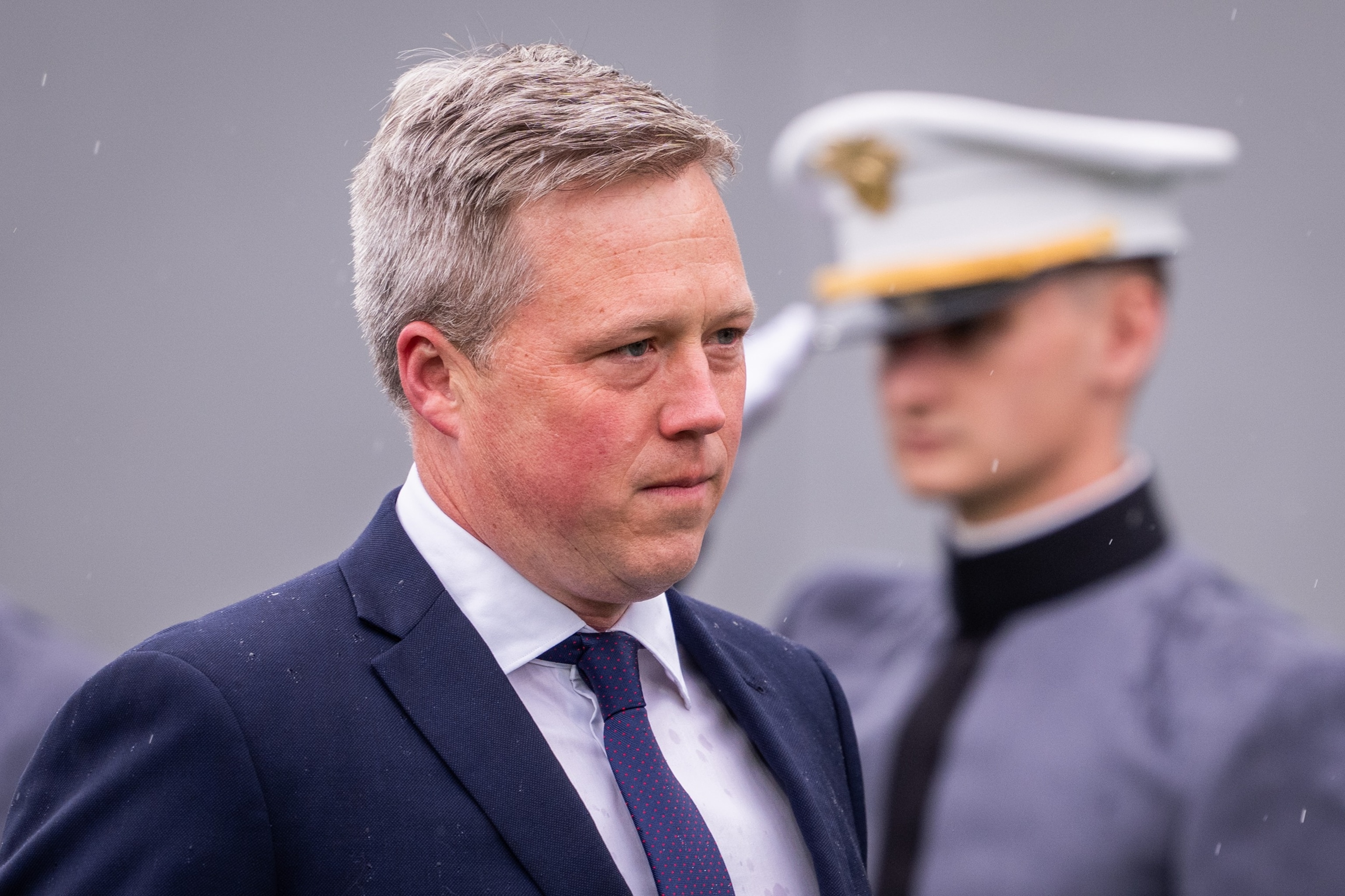 Secretary of the Army Dan Driscoll arrives for the United States Military Academy commencement ceremony in Michie Stadium at the U.S. Military Academy, May 23, 2026, in West Point, N.Y.Adam Gray/Getty Images