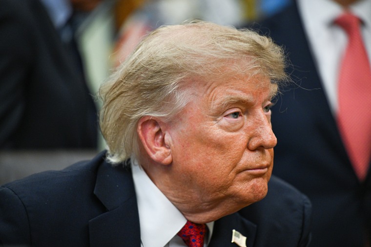 President Donald Trump in the Oval Office of the White House on Monday.Annabelle Gordon / Bloomberg via Getty Images