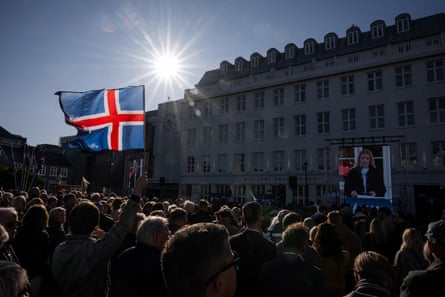 A rally for the, ultimately successful, no campaign in Reykjavík last week.Photograph: Jonathan Nackstrand/AFP/Getty Images