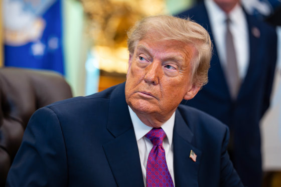 President Donald Trump prior to signing an executive order in the Oval Office on Thursday.Al Drago / Bloomberg via Getty Images