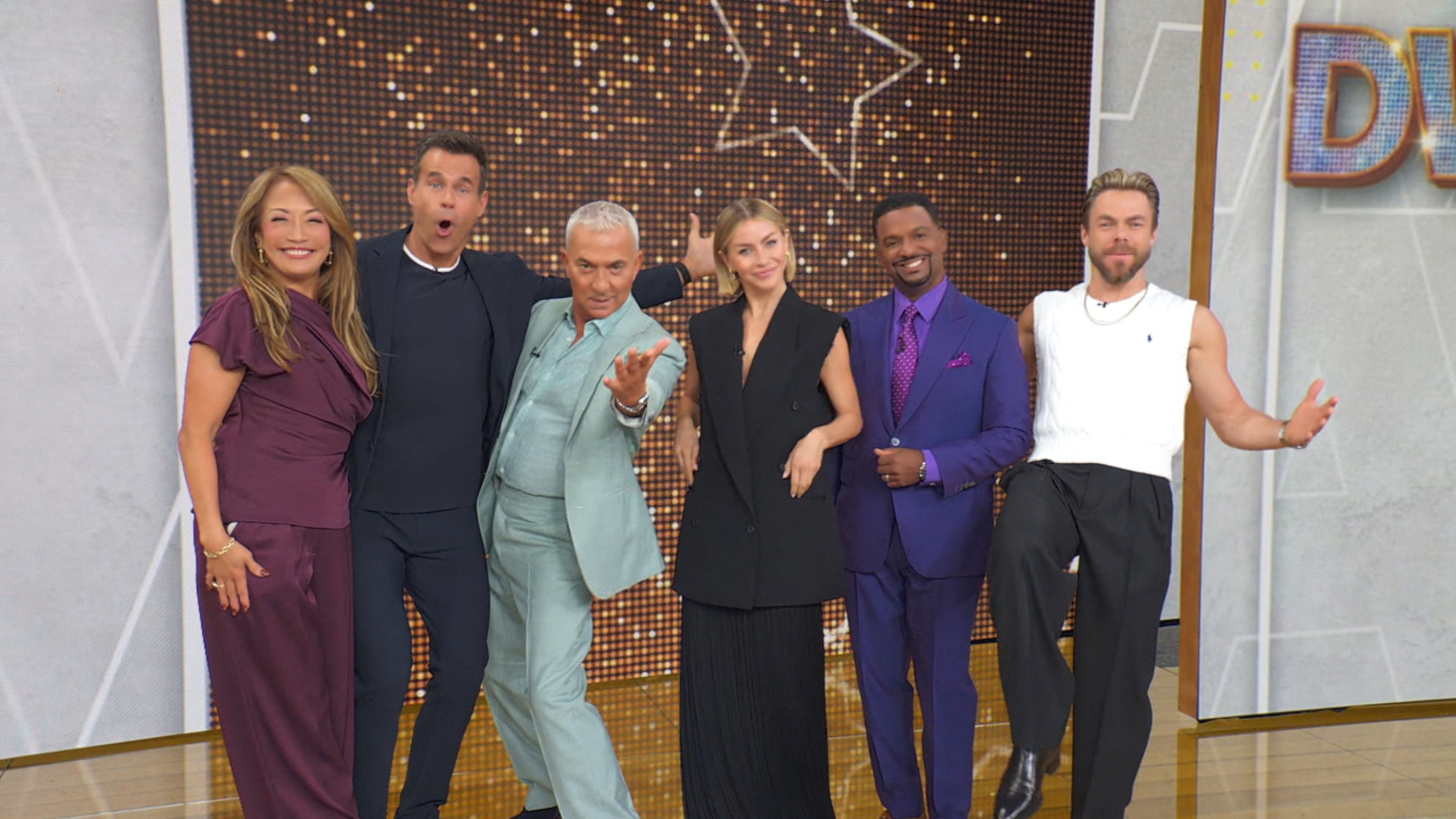 Dancing With the Stars hosts and judges Carrie Ann Inaba, Bruno Tonioli, Derek Hough, Julianne Hough and Alfonso Ribeiro appear on Good Morning America, September 1, 2026.ABC News